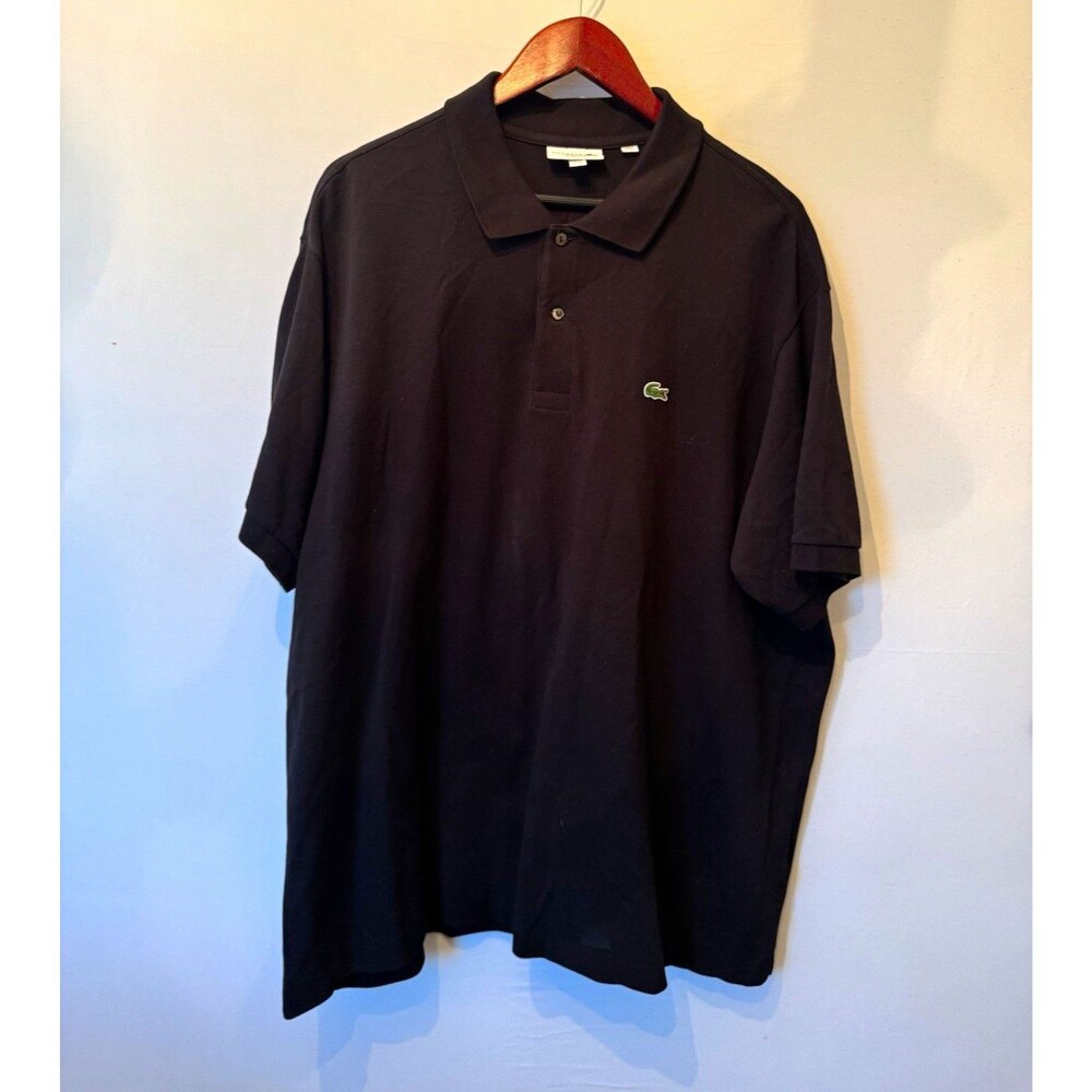 Lacoste Men’s 4XL Black Polo Shirt Short Sleeve 100% Cotton Knit Logo Golf